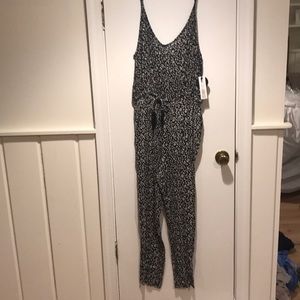 Floral jumpsuit drawstring